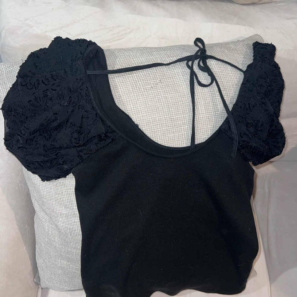 Anthropologie black lace top - Picture 4 of 4